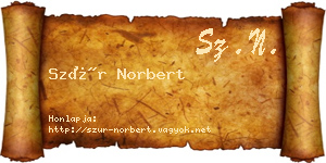 Szür Norbert névjegykártya