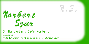 norbert szur business card